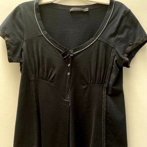 Marithé et François Girbaud Dark Grey Cap Sleeve Top